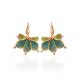 Gold-Plated Floral Earrings With Two-Toned Crystals The Jungle, image , picture 3