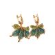 Gold-Plated Floral Earrings With Two-Toned Crystals The Jungle, image 