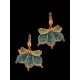 Gold-Plated Floral Earrings With Two-Toned Crystals The Jungle, image , picture 2