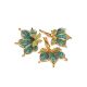 Green And Blue Crystal Floral Ring In Gold-Plated Silver The Jungle, Ring Size: 12 / 21.5, image , picture 5