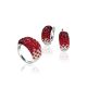 Sterling Silver Ring With Voluptuous Red And White Crystals The Eclat, Ring Size: 8 / 18, image , picture 5