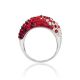 Sterling Silver Ring With Voluptuous Red And White Crystals The Eclat, Ring Size: 6 / 16.5, image , picture 4