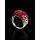 Sterling Silver Ring With Voluptuous Red And White Crystals The Eclat, Ring Size: 5.5 / 16, image , picture 2