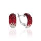 Bold Sterling Silver Earrings With Red And White Crystals The Eclat, image 