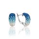 Bright Silver Earrings With Multicolor Crystals The Eclat, image 