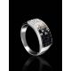 Black And White Crystal Ring In Sterling Silver The Eclat, Ring Size: 8 / 18, image , picture 2