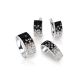 Geometrical Black and White Crystals Earrings The Eclat, image , picture 4