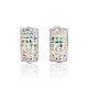 Geometrical Silver Earrings with Chameleon Crystals The Eclat, image , picture 3