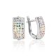 Geometrical Silver Earrings with Chameleon Crystals The Eclat, image 
