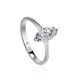 White Gold Ring With Bold Solitaire Diamond, Ring Size: 7 / 17.5, image 