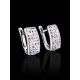 Geometrical Silver Earrings with Chameleon Crystals The Eclat, image , picture 2