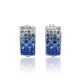 Geometrical Blue and White Crystals Earrings The Eclat, image , picture 3