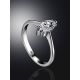 White Gold Ring With Bold Solitaire Diamond, Ring Size: 8.5 / 18.5, image , picture 2