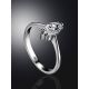 White Gold Ring With Bold Solitaire Diamond, Ring Size: 7 / 17.5, image , picture 2