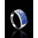Stylish Silver Ring With Blue And White Crystals The Eclat, Ring Size: 13 / 22, image , picture 2
