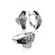Black And White Crystal Ring In Sterling Silver The Eclat, Ring Size: 6 / 16.5, image , picture 4