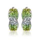 Sterling Silver Earrings With Green And White Crystals The Eclat, image , picture 3