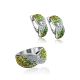 Sterling Silver Earrings With Green And White Crystals The Eclat, image , picture 4