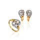 Feminine Golden Earrings With White Diamonds, image , picture 4