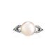 Chic White Gold Ring With Cultured Pearl And Diamonds The Serene, Ring Size: 6 / 16.5, image , picture 2