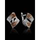 Silver Earrings With Champaign Crystals The Eclat, image , picture 2
