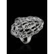 Silver Cocktail Ring With Marcasites The Lace, Ring Size: 8 / 18, image , picture 2