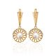 Gold-Plated Floral Dangles With Cultivated Pearl And Crystals The Serene, image 