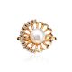 Gold-Plated Floral Ring With Cultured Pearl Centerpiece And Crystals The Serene, Ring Size: 7 / 17.5, image , picture 4