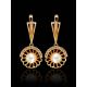Gold-Plated Floral Dangles With Cultivated Pearl And Crystals The Serene, image , picture 2