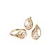 Refined Gold-Plated Earrings With Cultured Pearl And White Crystals The Serene, image , picture 4