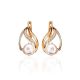 Refined Gold-Plated Earrings With Cultured Pearl And White Crystals The Serene, image 