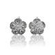 Silver Floral Earrings With Crystals And Marcasites The Lace, image 