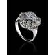 Silver Floral Ring With Crystals And Marcasites The Lace, Ring Size: 6 / 16.5, image , picture 2