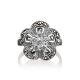 Silver Floral Ring With Crystals And Marcasites The Lace, Ring Size: 11.5 / 21, image , picture 3