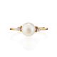 Gold-Plated Ring With Cultured Pearl And Crystals The Themis, Ring Size: 8.5 / 18.5, image , picture 3