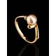 Classy Gold-Plated Ring With Creamrose Light Cultured Pearl The Serene, Ring Size: 6.5 / 17, image , picture 2