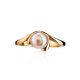 Classy Gold-Plated Ring With Creamrose Light Cultured Pearl The Serene, Ring Size: 5.5 / 16, image , picture 3