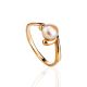 Classy Gold-Plated Ring With Creamrose Light Cultured Pearl The Serene, Ring Size: 8.5 / 18.5, image 
