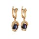 Gold-Plated Floral Dangles With Deep Purple Cultured Pearls And Crystals The Serene, image , picture 3