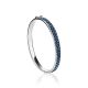 Sterling Silver Hinged Clasp Bracelet With Blue Crystals The Eclat, image 