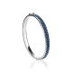 Sterling Silver Hinged Clasp Bracelet With Blue Crystals The Eclat, image 
