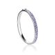 Silver Hinged Clasp Bracelet With Lilac Crystals The Eclat, image 