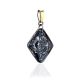 Bold Gold Plated Pendant With Black Crystal The Fame, image 