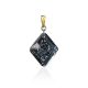 Bold Gold Plated Pendant With Black Crystal The Fame, image , picture 4
