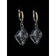 Gold Plated Dangle Earrings With Bold Black Crystals The Fame, image , picture 2