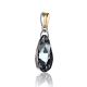 Black Crystal Pendant In Gold Plated Silver The Fame, image , picture 3