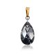Black Crystal Pendant In Gold Plated Silver The Fame, image 