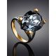 Black Crystal Cocktail Ring In Gold Plated Silver The Fame, Ring Size: 6 / 16.5, image , picture 2