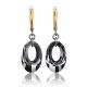 Crystal Dangle Earrings In Gold Plated Silver The Fame, image 