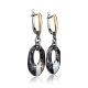 Crystal Dangle Earrings In Gold Plated Silver The Fame, image , picture 2